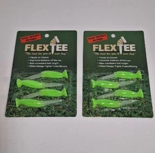 Lot of 2 Packs FlexTee Design 8 Ct Total Offset Design Neon Green Golf Tees