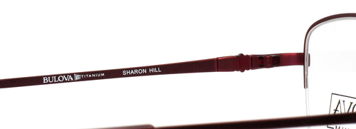 BULOVA Sharon Hill Wine Womens Semi Cat Eye Half Rim Eyeglasses 53-17-140 - Picture 6 of 14