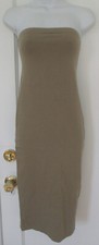 Strapless Bodycon Dress Slim Women's Size M Olive Army Green Casual Forever 21