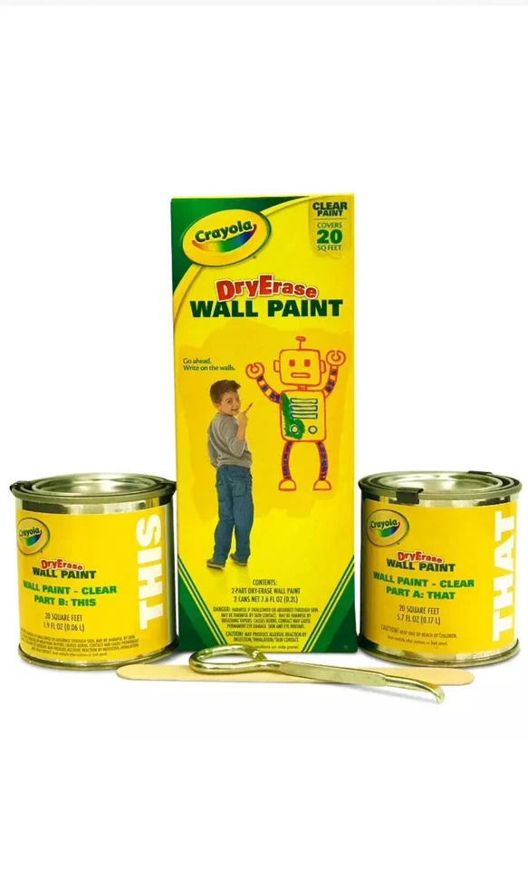 2 Crayola Dry Erase Wall Paint . Each Box Covers 20 SQ. Feet Each. Total 40 Sq F - Image 2 of 3