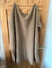 Beige Hand Knitted Throw Blanket 117cm x 130cm