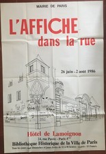 Plakat Ausstellung Das Plakat In Der Stra&szlig;e Hotel de Lamoignon 120x175cm 1986