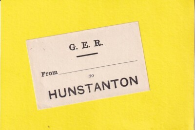 HUNSTANTON - G.E.R. GEPÄCKAUFKLEBER - NEUER TYP - TOLLE OSTBAHN