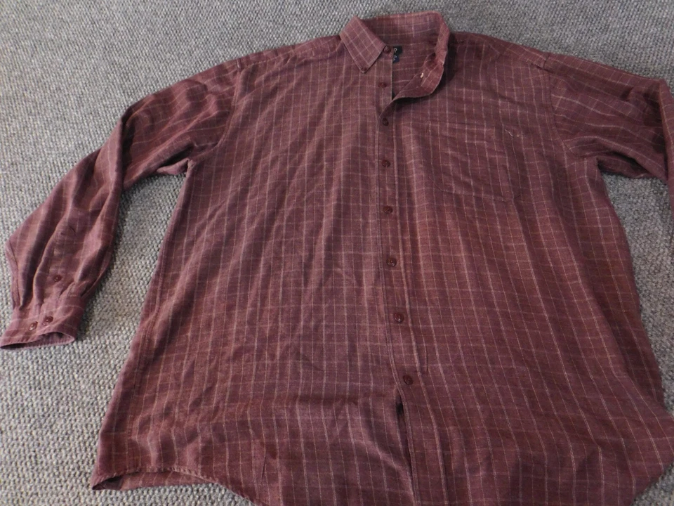 Camisa Izod Hombre XLT Cuadros Púrpura Botón Alto Clásico Jeans Elásticos Foto 3 de 4