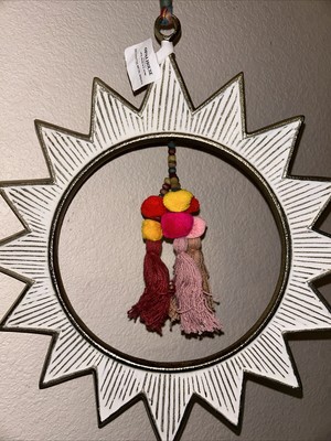 Opalhouse Jungalow Metal Wreath with Pom Poms and Tassels -