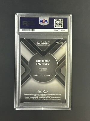 ドキドキプリティーリーグ＆サウスポーカード Brock Purdy 2022 Wild Card Auto Mania AM-TH2 RC HOT Color Match