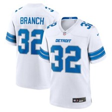 Detroit Lions Brian Branch #32 Nike White 2025 Official NFL Game Jersey