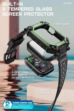 i-Blason Armorbox Strap Band Apple Watch10 46mm Case 2 Pack Tempered Glass Cover