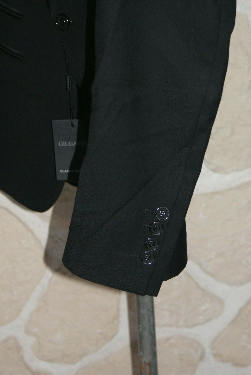 Blazer Gilgavin Taille 52 - Veste Noire à Carreaux, Doublure Polyester, Neuf Avec Étiquettes