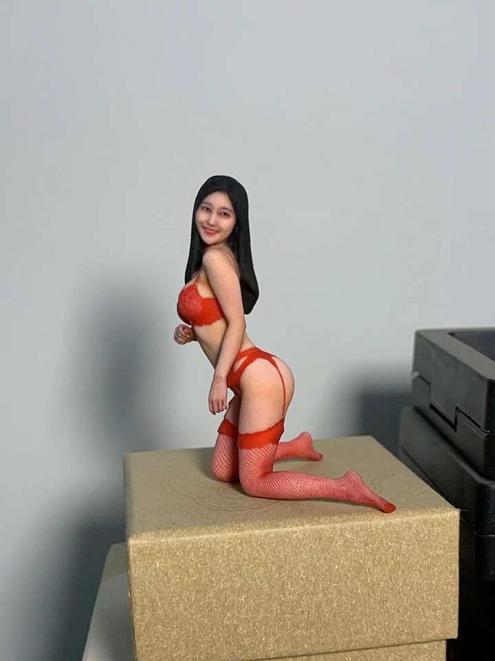 1/18 1/16 1/12 微型红色连衣裙漂亮女孩模型场景道具汽车玩具 — 第 2/4 张图片