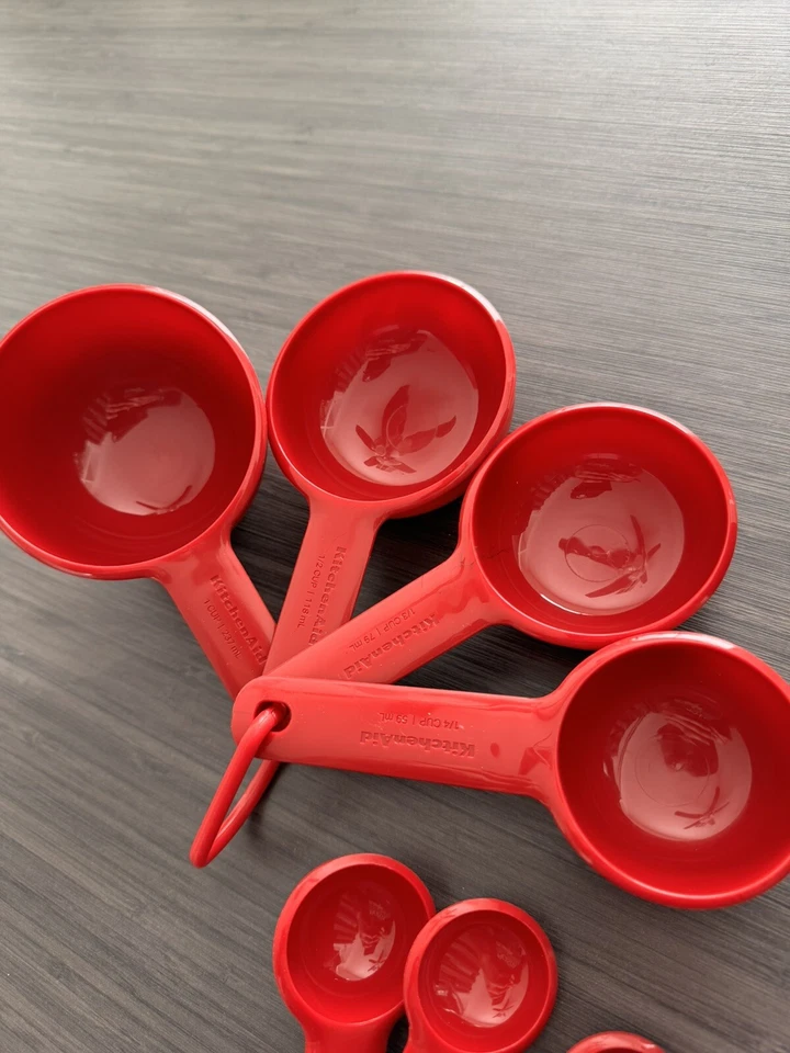 Б/у KitchenAid 12 изделий мерные чашки и ложки комплект красный -отсутствуют мерные чашки - Изображение 3 из 4
