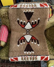 Vintage 1970s Native American Tufted Latch Hook Rug/Wall Hanging