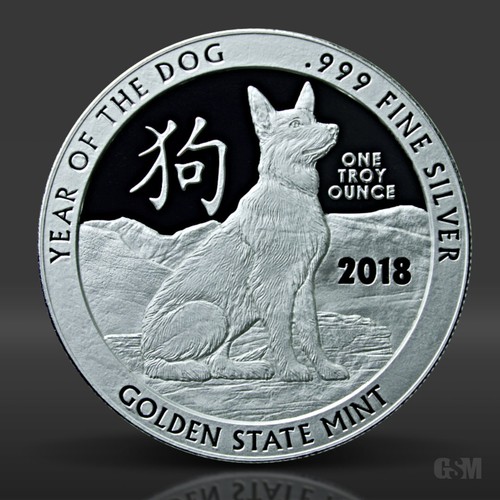 1 oz Year of the Dog Silver Round .999 fine Silver Bullion - Picture 2 of 3