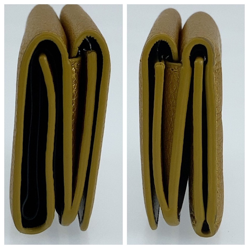 Balenciaga Everyday Cash Mini Gold Black Leather 558813 Folding Wallet