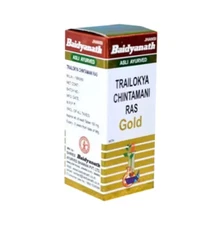Baidyanath Trailokya Chintamani Ras with Gold 10 Tablets FREE SHIPPING