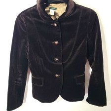 J.Crew Women's Size 4 Brown Velvet Blazer Elegant Cotton Victorian Look