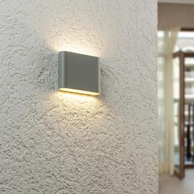 Wandleuchte Slide 5W UP and DOWN 3000K IP54 silber Außenleuchte