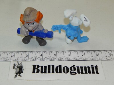 2013 Smurfs Hackus & Hefty Smurf Figure Lot McDonalds Happy Meal Toy 