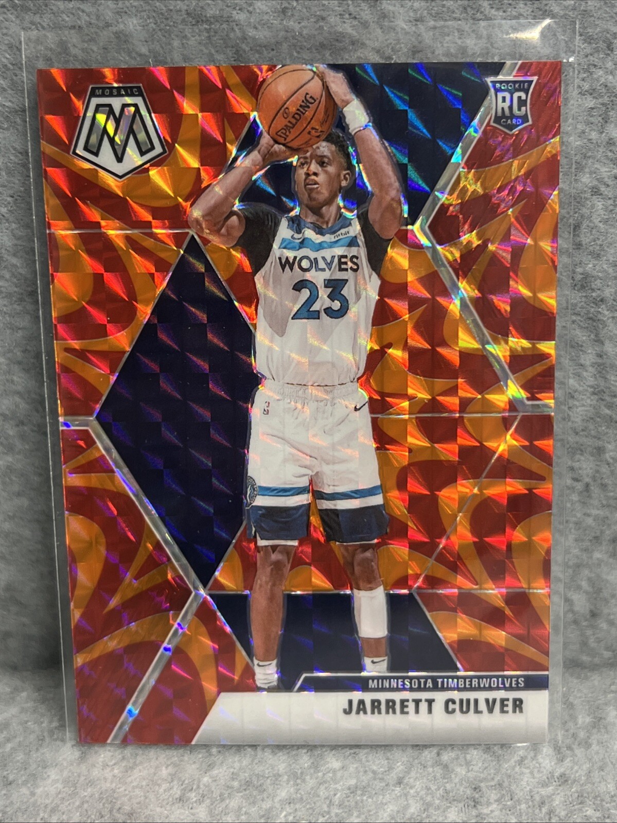 2019-20 Panini Mosaic Basketball #201 Jarrett Culver (RC) Reactive Orange Prizm