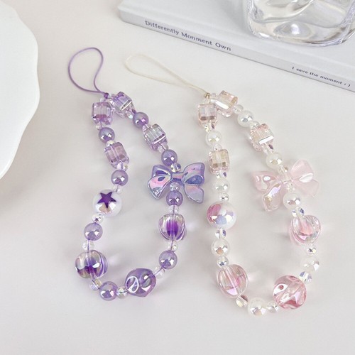 Bow Bow Cell Phone Chain Cute Anti-loss Lanyard Jewelry  Women - Photo 4 sur 12