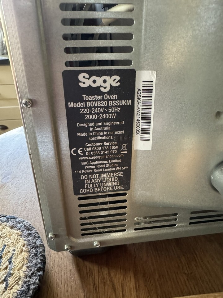 Sage The Smart Oven Pro BOV820BSS Counter Top Electric Oven Cooker 21L