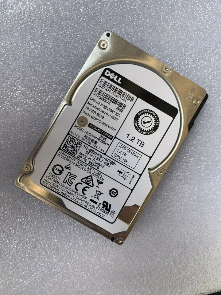 NEW DELL SAS HDD HARD DRIVE 9XNF6 09XNF6 HUC101812CSS204 1.2TB 12G 10K SFF 2.5"  - Image 3 of 4