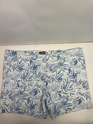 ReCreation Bermuda Shorts Women's Sz 22W Blue Floral Zip Front Pockets