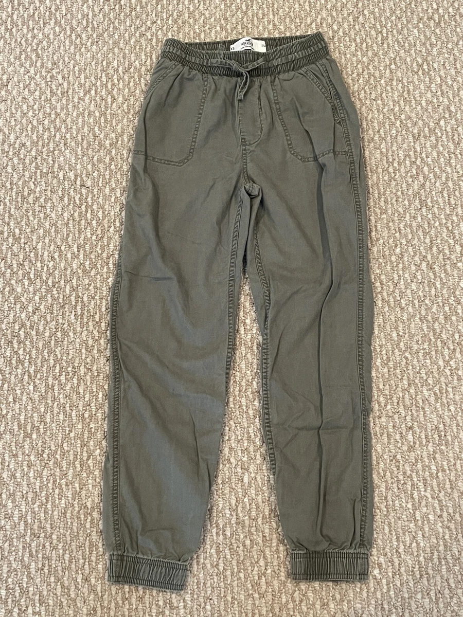 Hollister High Rise Jogger Pants Green Casual Pull On Pockets