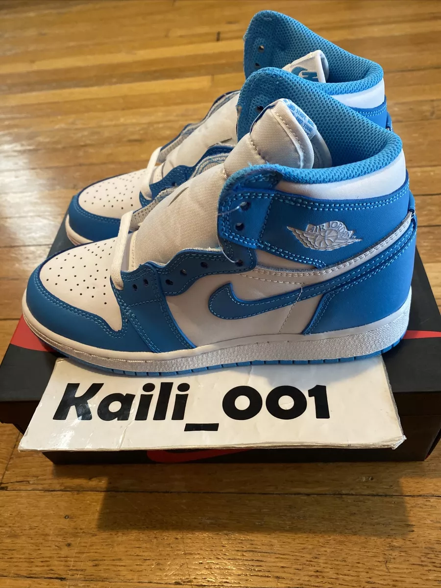 Nike Air Jordan 1 Retro High OG BG GS Powder Blue UNC 575441-117 Royal Bred B