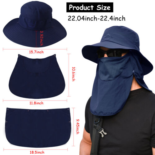 Sombrero de sol de ala ancha de verano transpirable gorra de cubo pesca protección UV hombres mujeres - Imagen 137 de 251