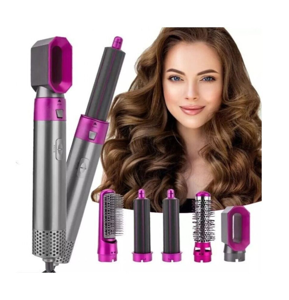 Set Asciugacapelli 5 in 1 Modellante: Potenza 1000W Ioni e Ceramica