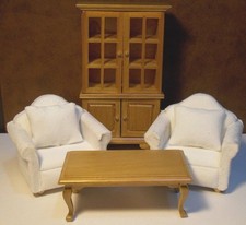 Casa delle bambole miniatura noce soggiorno set scala 1:12 D170 D171 Dollys Gallery