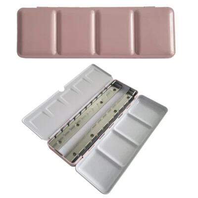 ARCHITEKTURBEDARF.DE Aquarell-Leerkasten 12/24 pastellrosa für 24 halbe oder 12 ganze Näpfchen