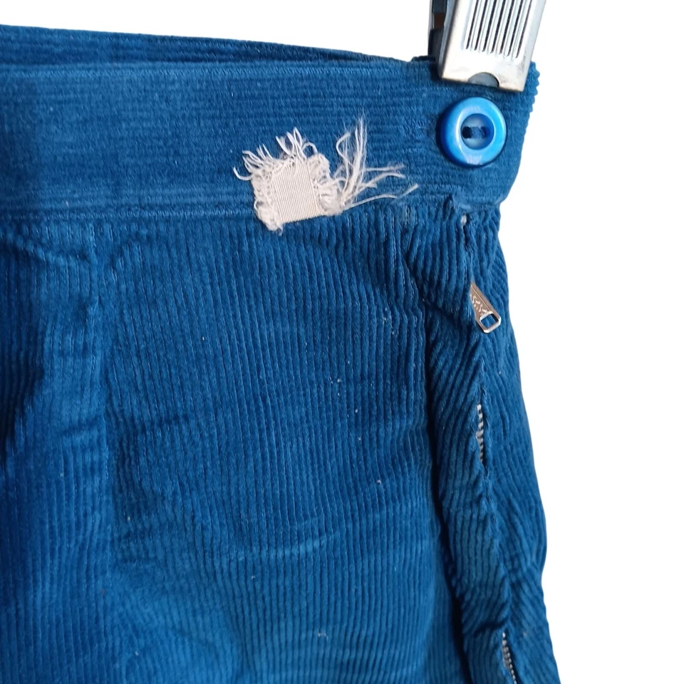 Talla 10 Pantalones Capris Vintage Pana Cintura Alta Cremallera Lateral Rockabilly Marylin Foto 4 de 4