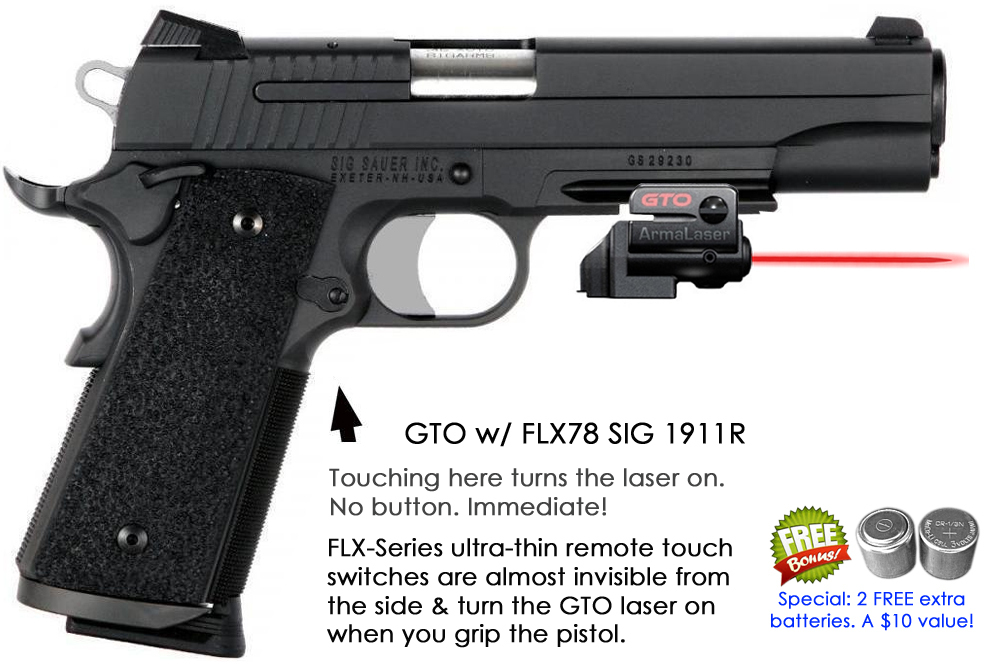 ArmaLaser GTO for SIG Sauer 1911R RED Laser Sight w/ FLX78 Grip