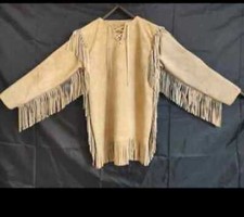 New Men Native American Man Buckskin Leather War Shirt