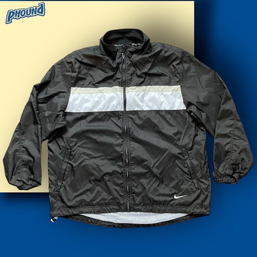 Vtg Nike Nylon Jacket Logo 90s Y2K Black Men Size… - image 1