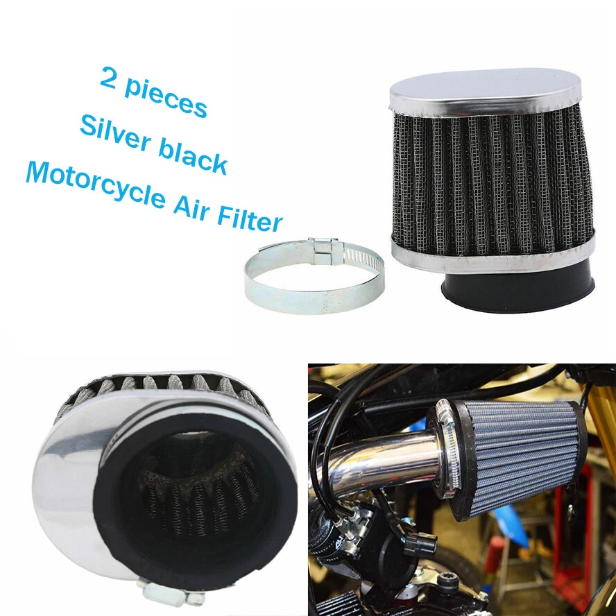 Filtro de aire de motocicleta 2 piezas 50 mm limpiador de motor admisión universal para Honda Foto 2 de 4