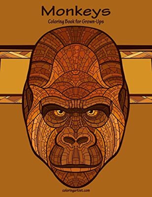 Monkeys Coloring Book for Grown-Ups 1 Nick Snels New Book 9781530538485