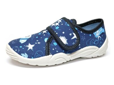 Ren But Jungen Hausschuhe Textilschuhe Klettverschluss mit Lederinnensohle 