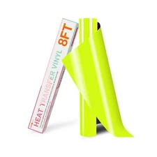 HTVRONT HTV Vinyl Rolls Heat Transfer Vinyl - 12" x 8ft Neon Yellow HTV Vinyl...