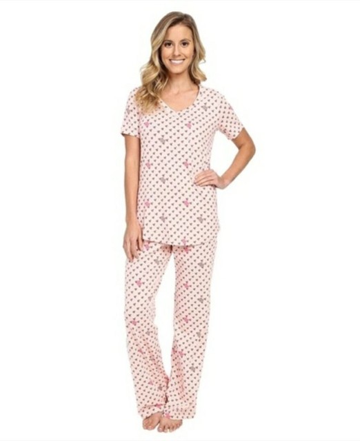 Vera Bradley Knit Pajamas Blush Heart 