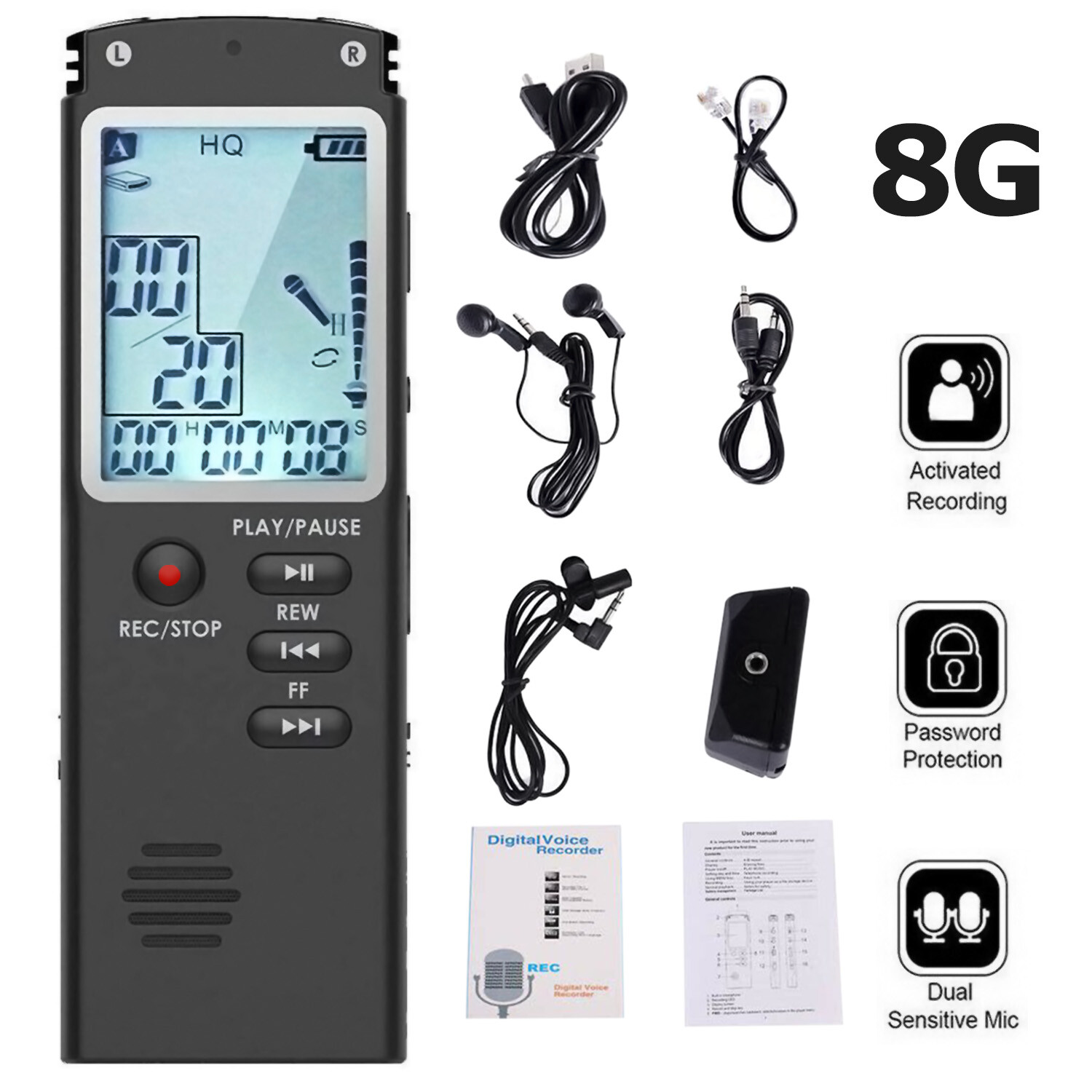 Dictaphone Mp3 Player 8/16/32g