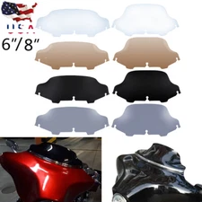 6''& 8'' Motorcycle Black/Smoke /Clear Windshield Windscreen For Harley Touring
