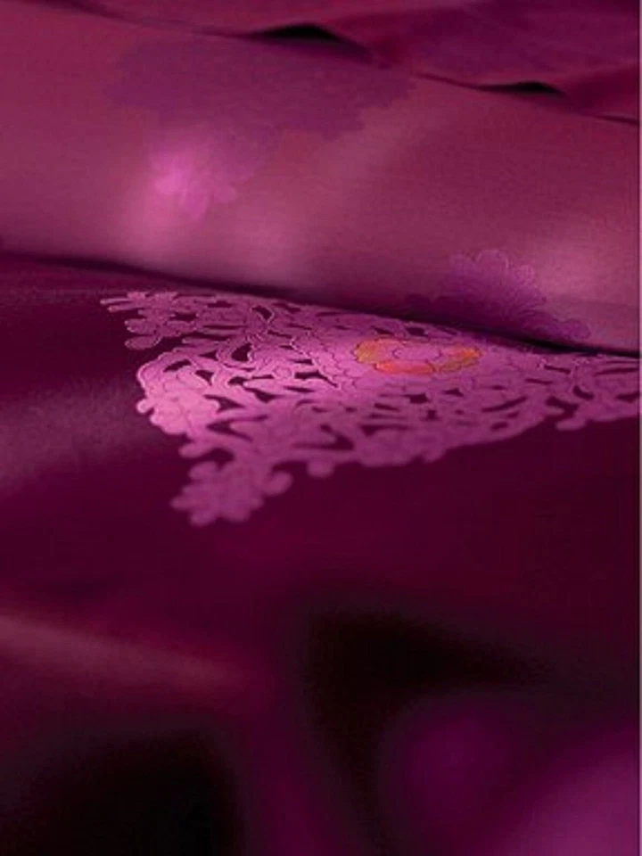 Yves Delorme Reflet Красный Король Плоский Лист Медальоны Сатин Жаккард Рубино НОВЫЙ - Изображение 4 из 4