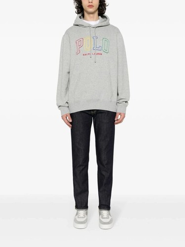 $168 Polo Ralph Lauren embroidered-logo hoodie, Grey, Large - 第 2/2 張圖片