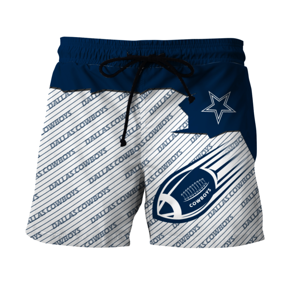 Dallas Cowboys Mens Beach Board Shorts Casual Quick Dry Drawstring Swim