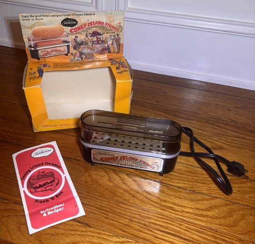 Vintage Sunbeam Coney Island Steamer Frank 'N Bun Hot Dog Cooker In Box Unused?