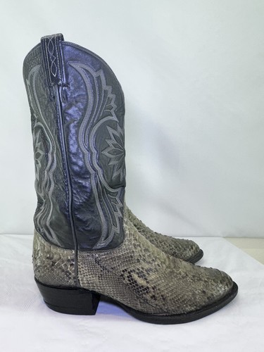Vtg Tony Lama Python Cowboy Boots 9.5EE Exotic Skin Western Rare USA - Picture 4 of 22