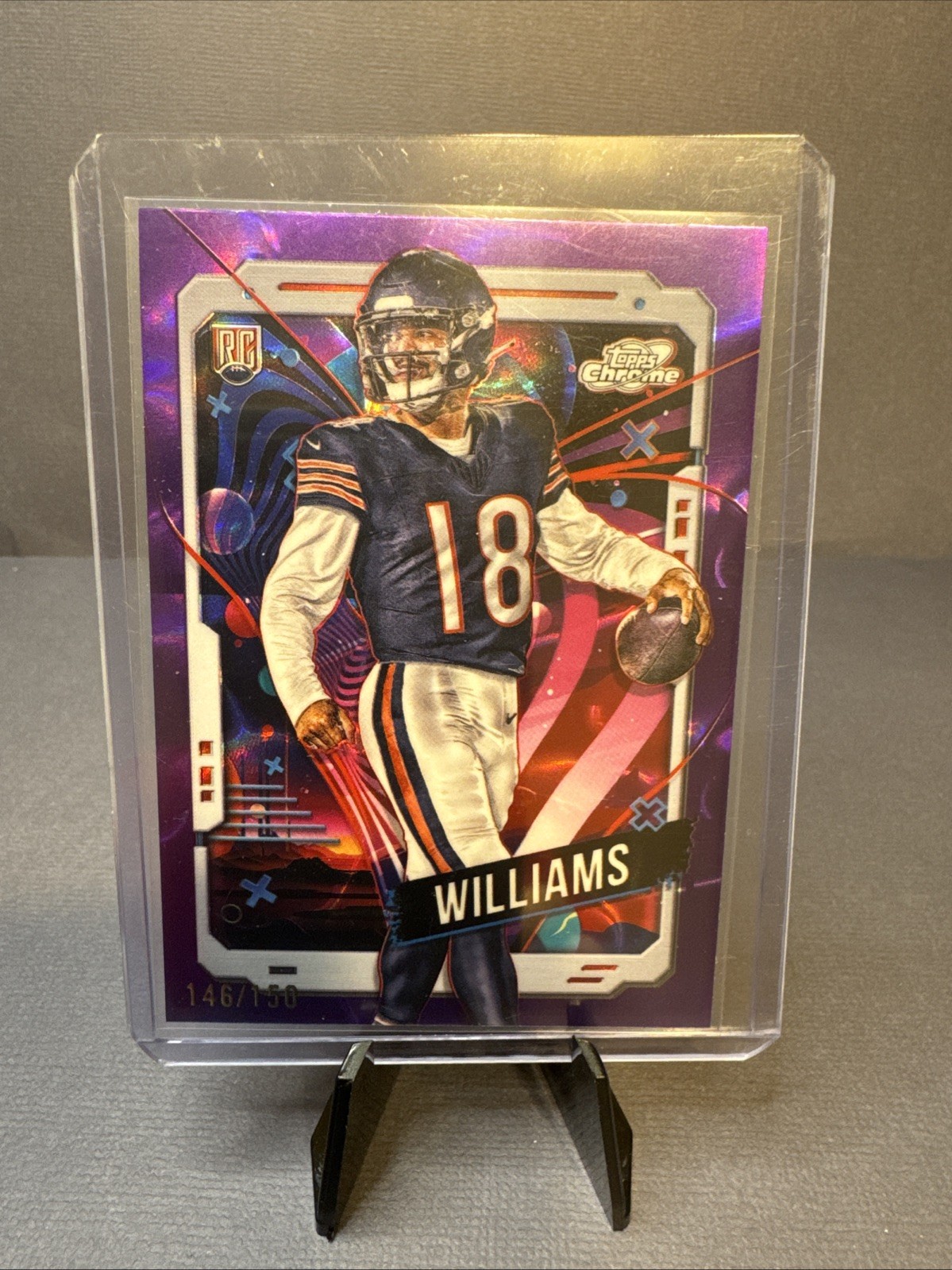 2024 Topps Cosmic Chrome - Caleb Williams #118 Purple Nebula Refractor /150 (RC)
